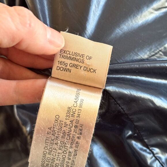 Massimo Dutti 165g Duck Down Feather Black Long Length Puffer Coat | Size S - Picture 9 of 12